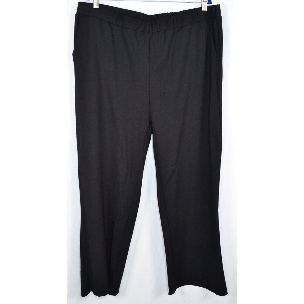 Eloquii Elements Pull-On Straight Leg Trouser Stretch Work Pant Black Size 20